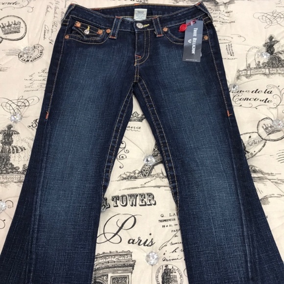 True Religion Joey Twist Flare Leg Dark Jeans - Picture 11 of 11